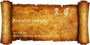 Kurutz Gergő névjegykártya